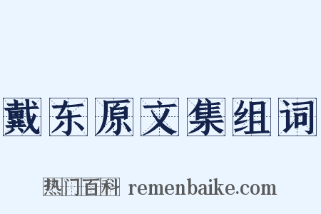 戴东原文集组词是什么意思的图片